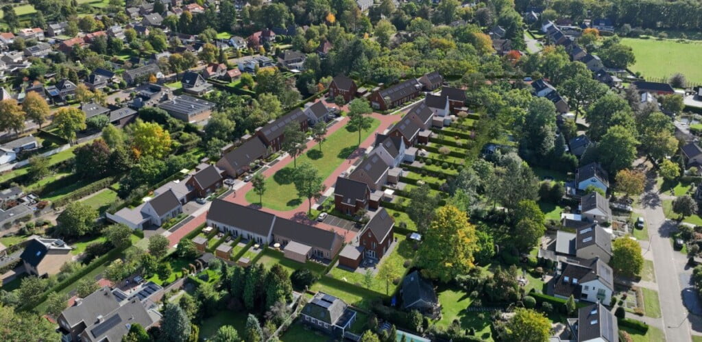 vogelvlucht vanaf Gildestraat Achter De Sleutel